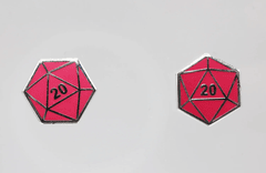 Foam Brain Dice: D20 Stud Earrings: Pink FBG0843